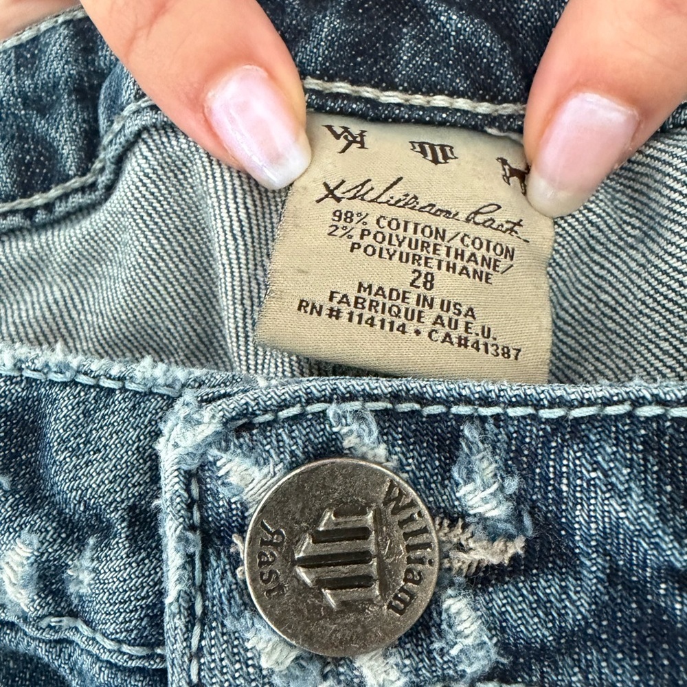 William Rast Distressed Low Rise Shorts - Picture 2 of 4